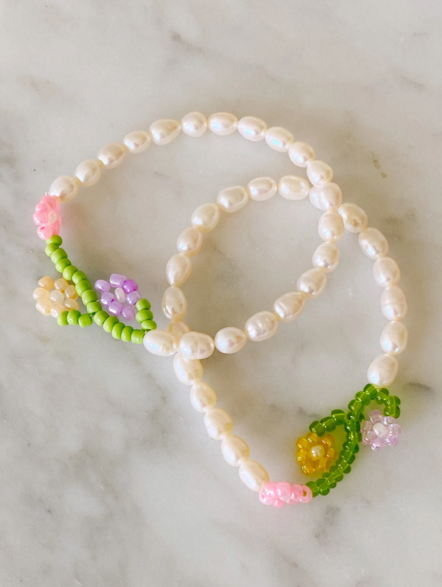 flower garden pearl necklace